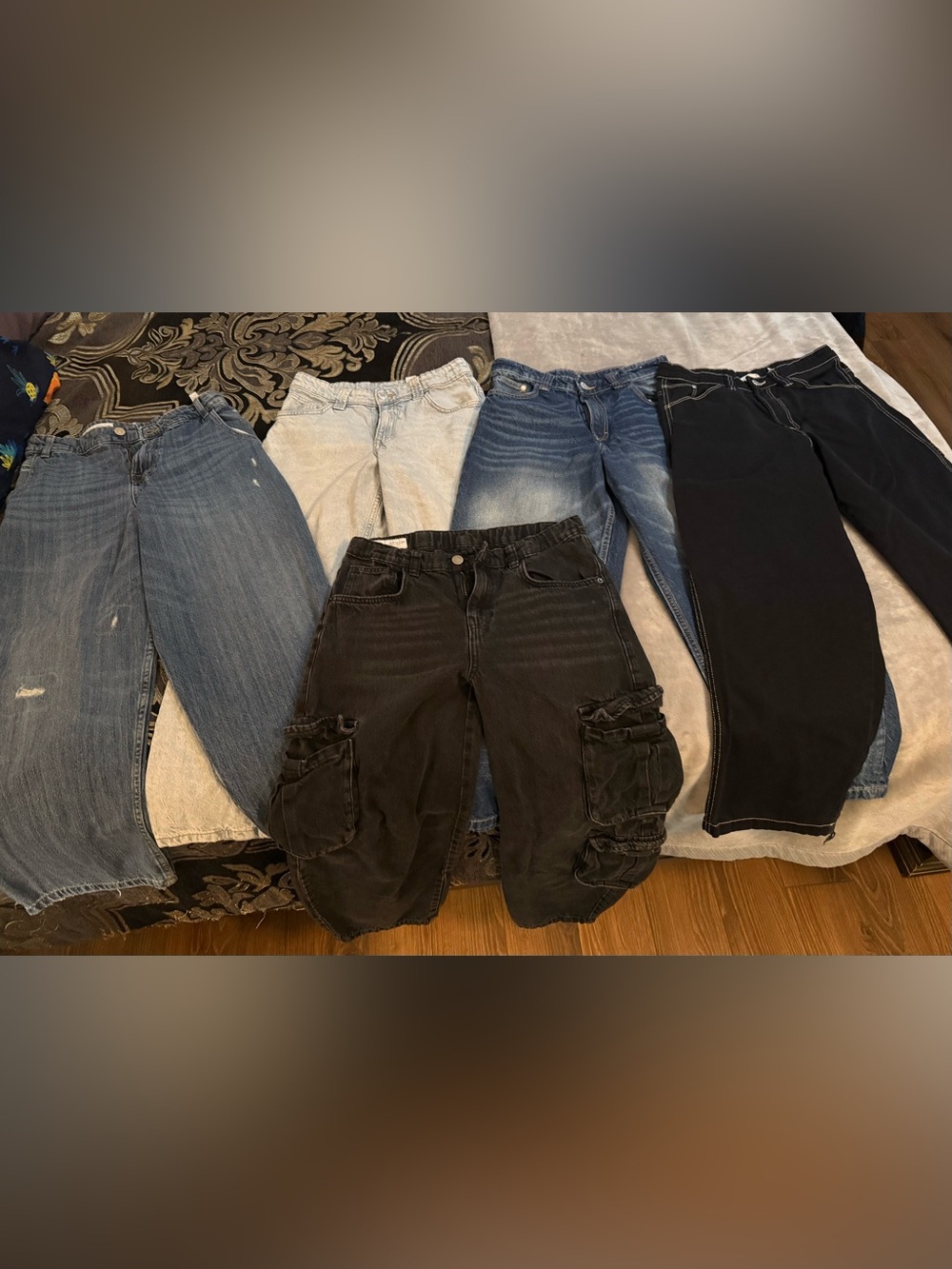 H&M Black Cargo Jeans for Kids - Multi-Pack Denim Mix
